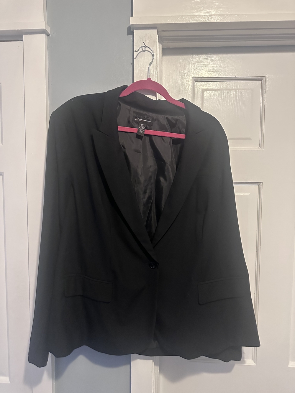 INC International Concepts Black Single-Button Women's Blazer - 24W